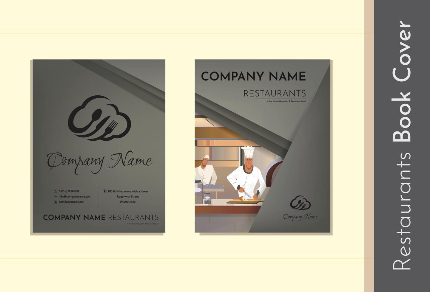 restaurant Hoes bladzijde ontwerp folder SVG vector