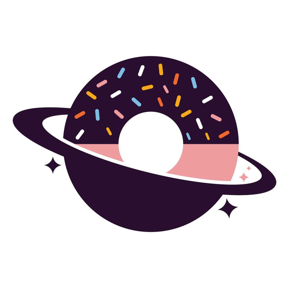 planeet donuts logo sjabloon ontwerp. uniek bakkerij logotype ontwerp sjabloon. vector