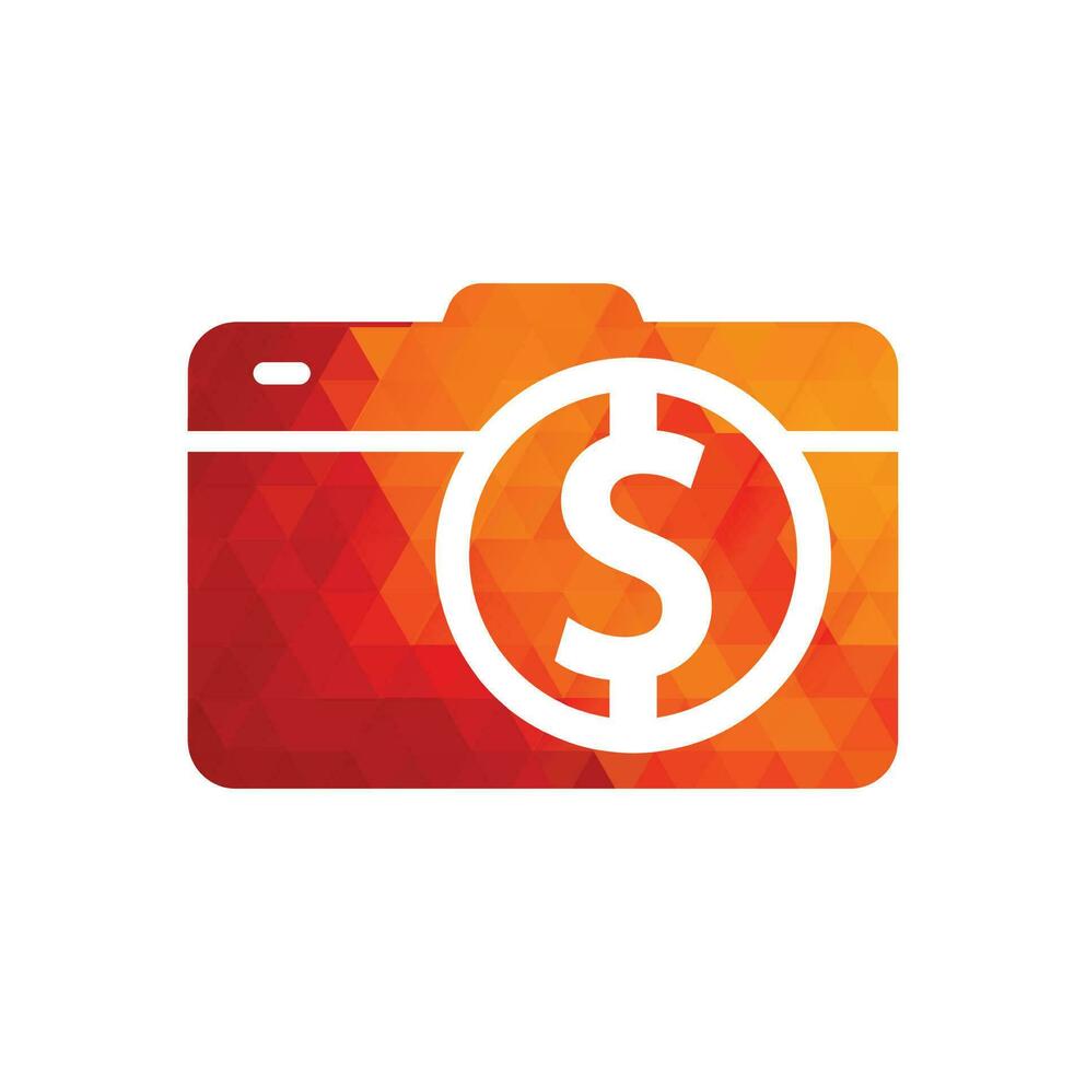 camera dollar logo ontwerp icoon. camera geld logo sjabloon ontwerp vector. vector