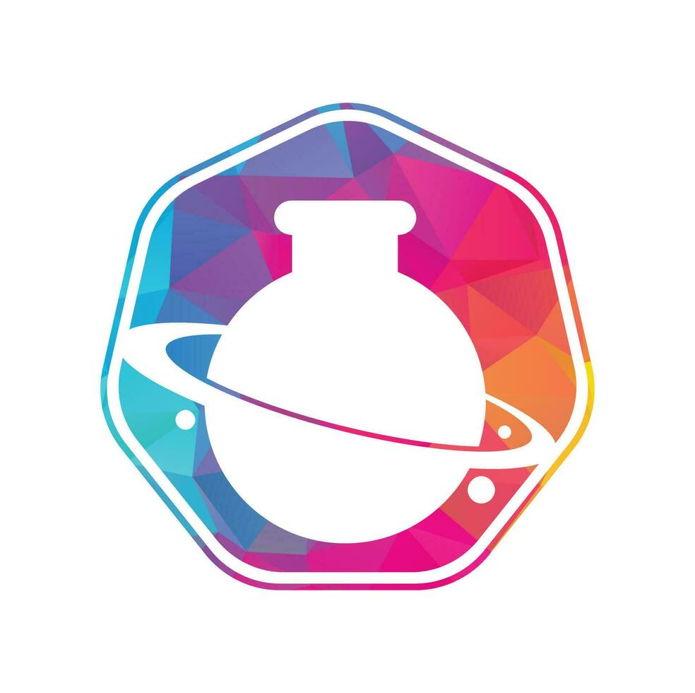laboratorium planeet logo sjabloon ontwerp. creatief baan arbeid laboratorium abstract logo ontwerp sjabloon vector illustratie.
