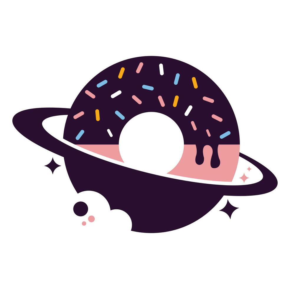 planeet donuts logo sjabloon ontwerp. uniek bakkerij logotype ontwerp sjabloon. vector