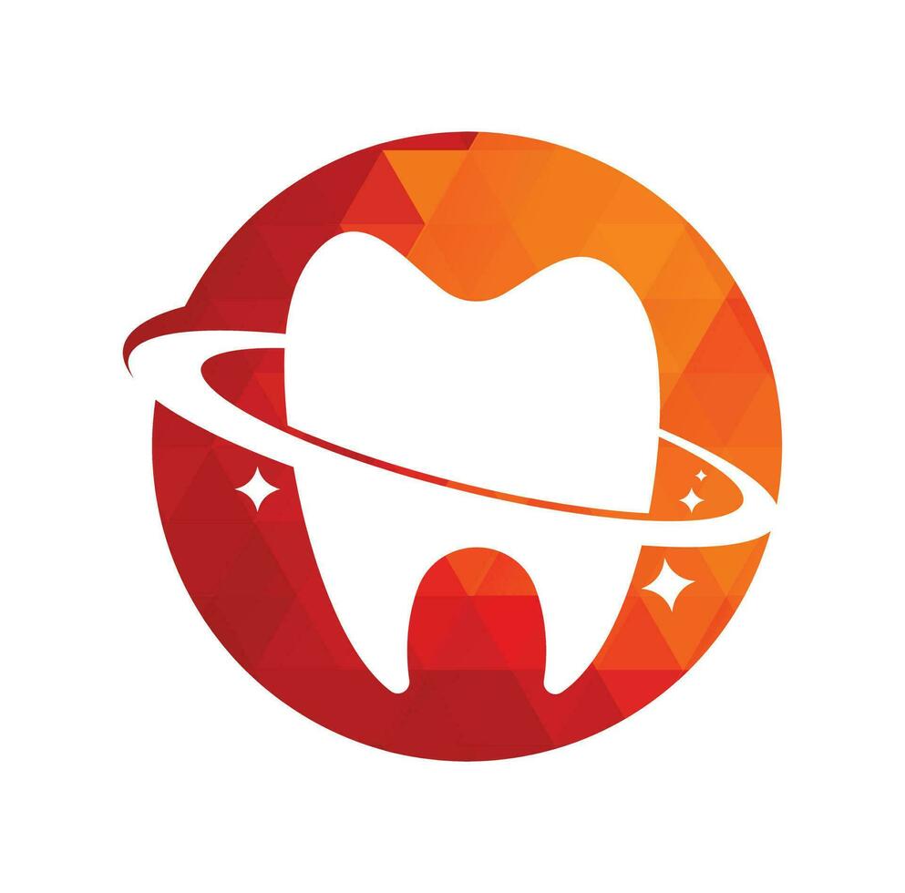 tandheelkundig planeet vector logo ontwerp. tandheelkunde kliniek vector logo concept.