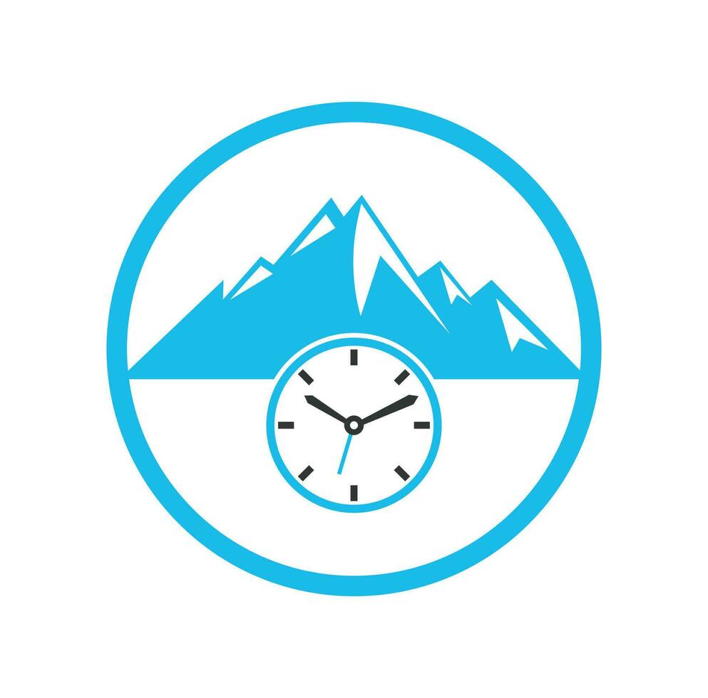 tijd berg logo icoon ontwerp. avontuur tijd logo sjabloon illustratie. vector
