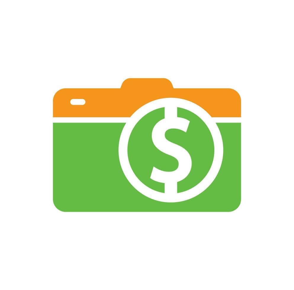 camera dollar logo ontwerp icoon. camera geld logo sjabloon ontwerp vector. vector