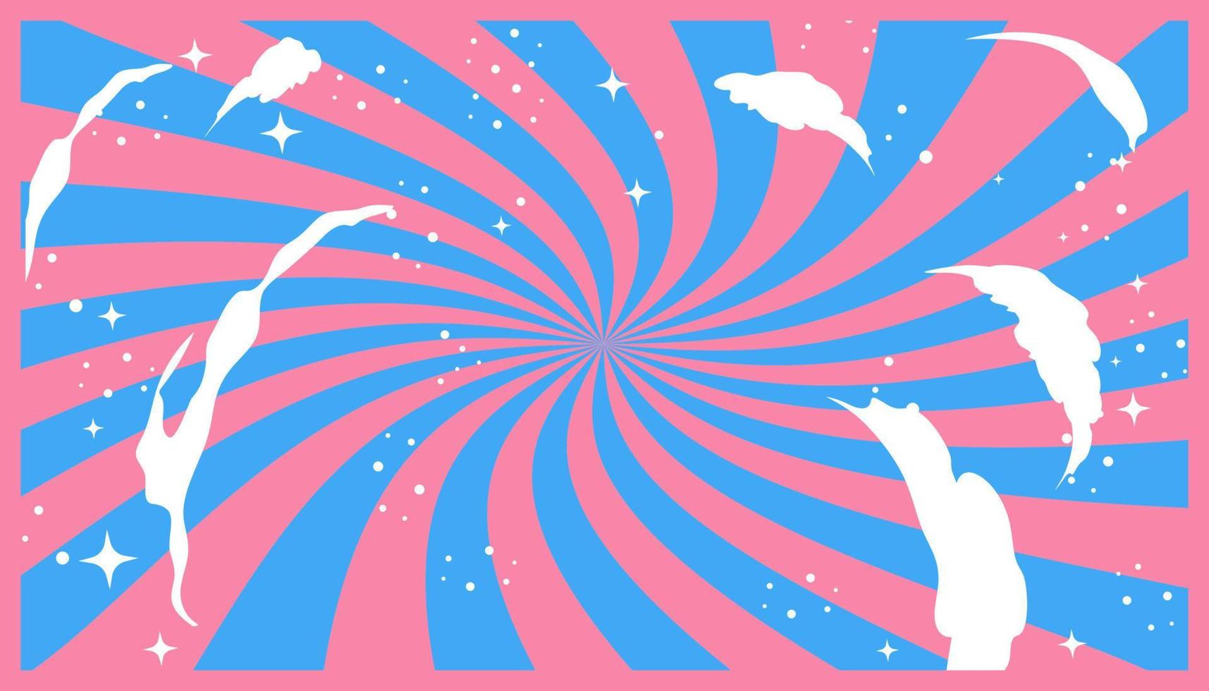 lucht achtergrond met wolken en schitteren in manga stijl. vector