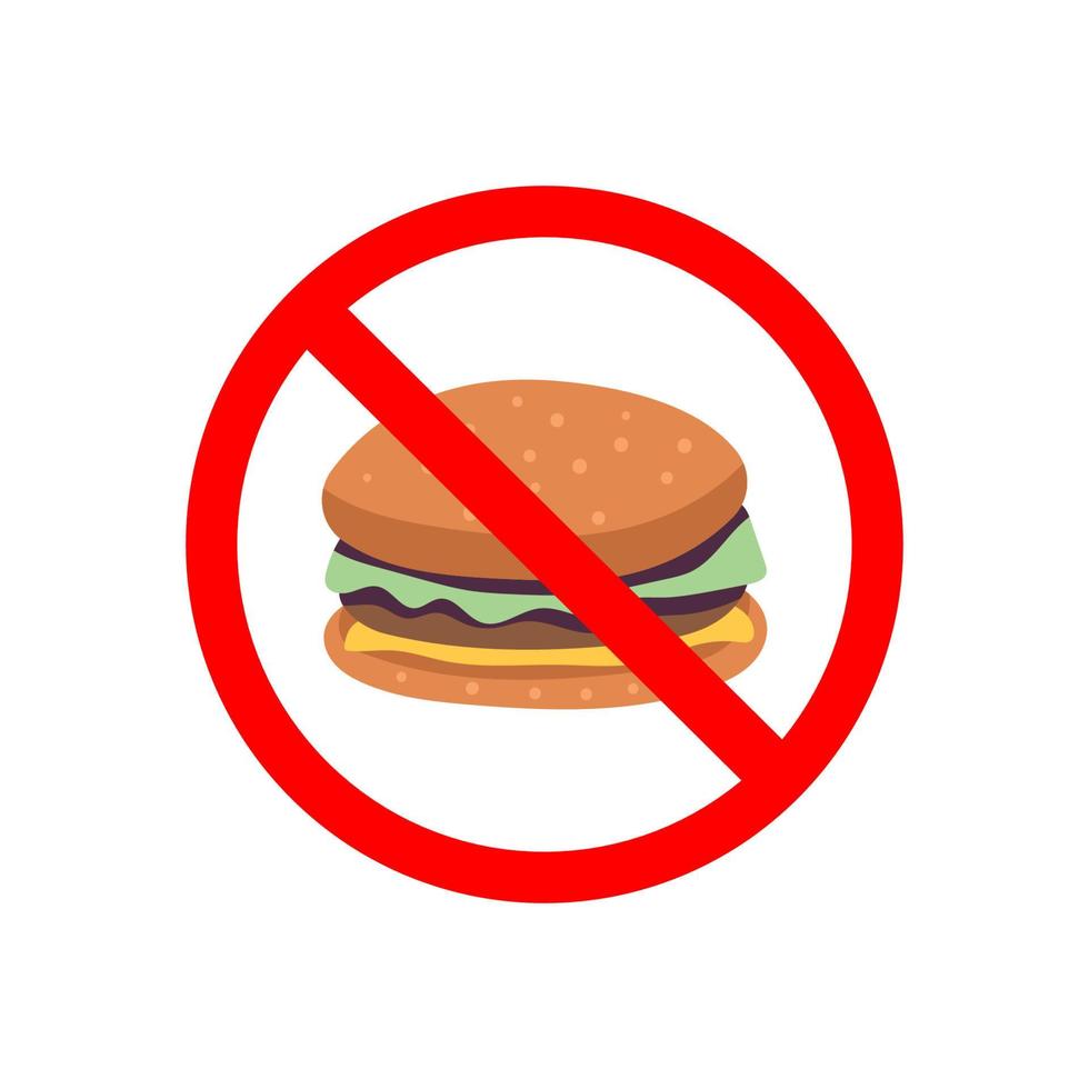 Doen niet eten of brengen voedsel icoon vector ontwerp