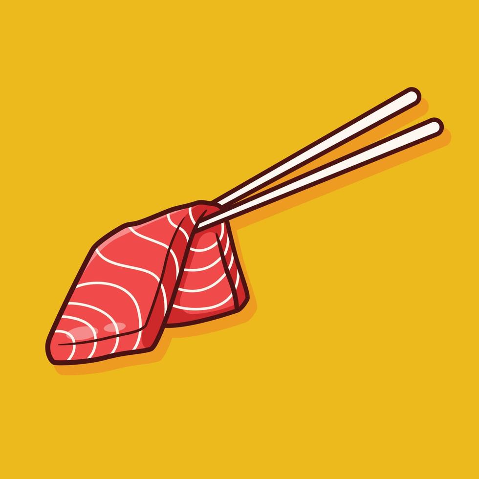 schattig sashimi Japans voedsel illustratie in vlak ontwerp vector