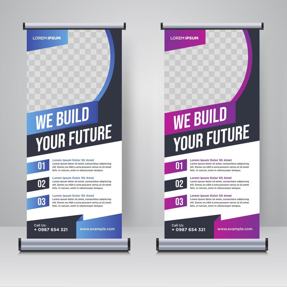 corporate rollup of x banner ontwerpsjabloon vector