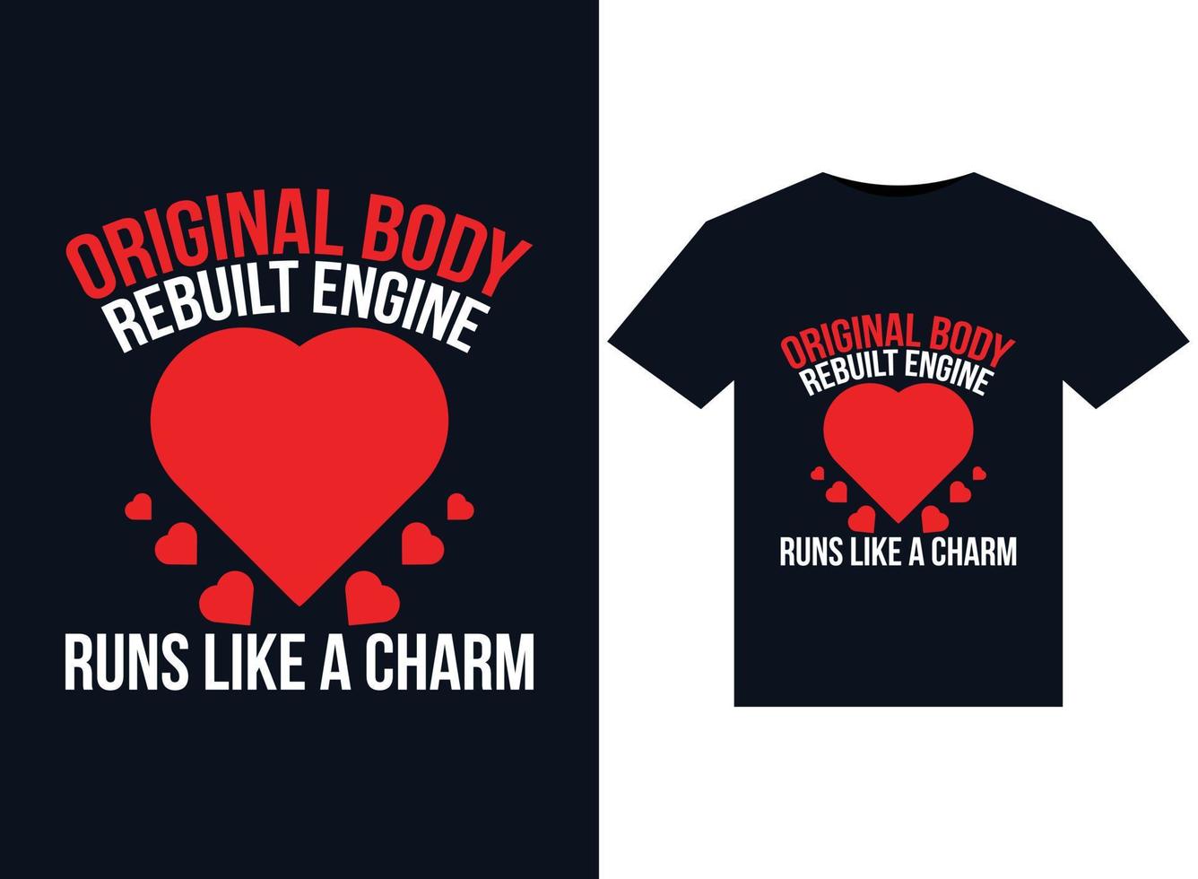 origineel lichaam herbouwd motor loopt Leuk vinden een charme illustraties voor drukklare t-shirts ontwerp vector
