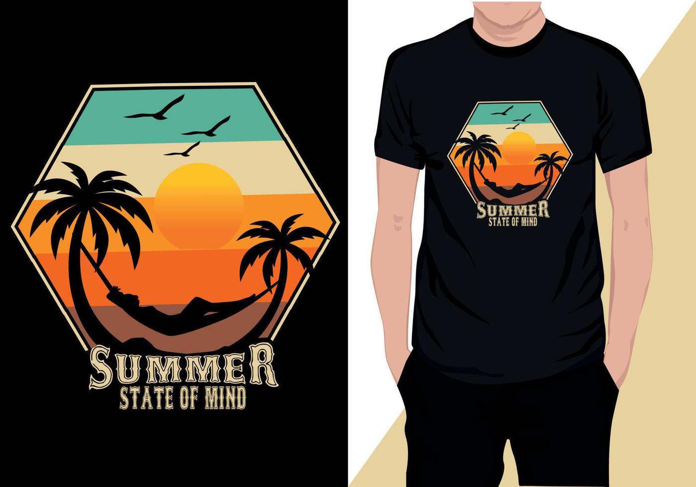 zomer staat van geest wijnoogst retro vector