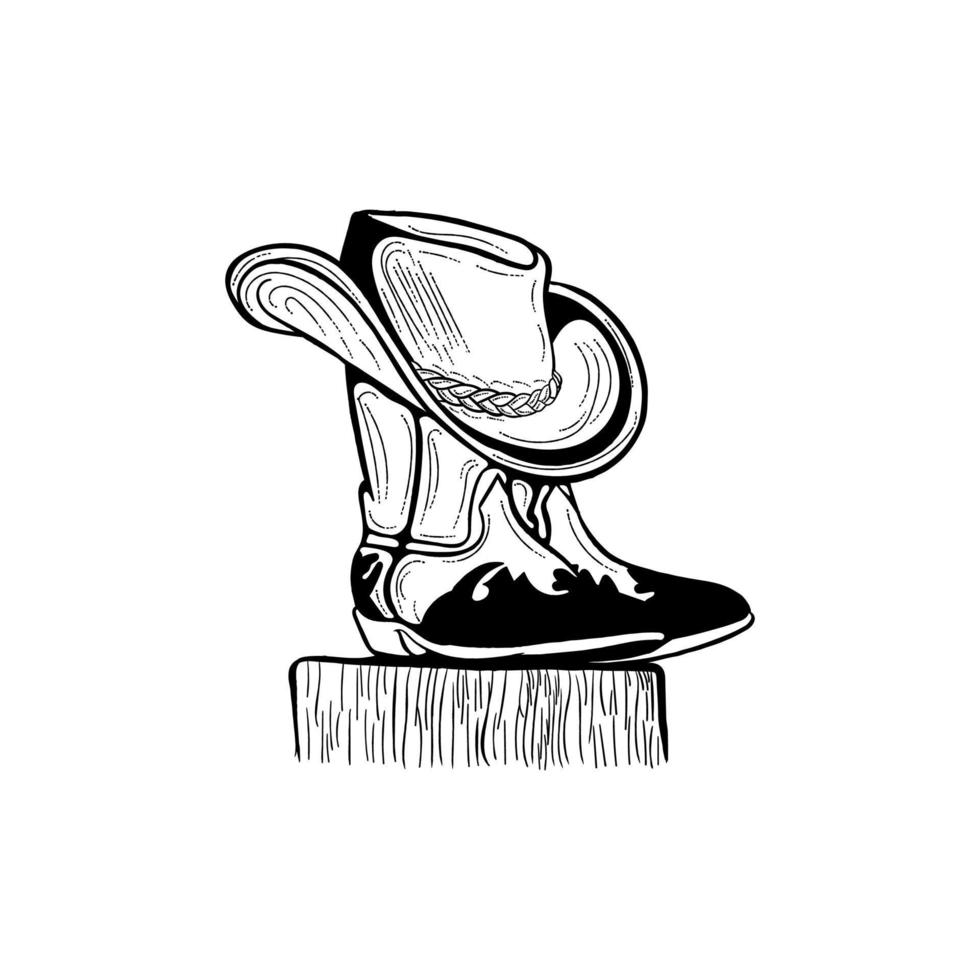 cowboy hoed vector illustratie creatief ontwerp