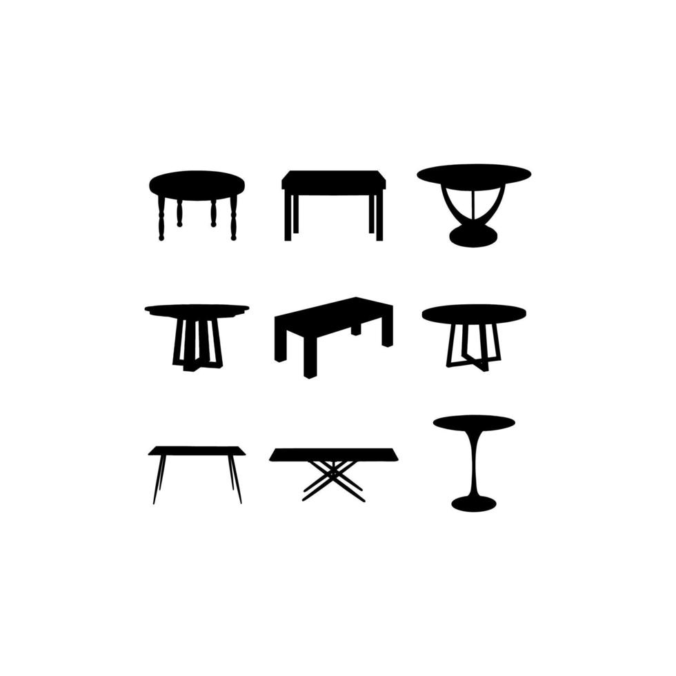 tafel staan silhouet creatief ontwerp vector