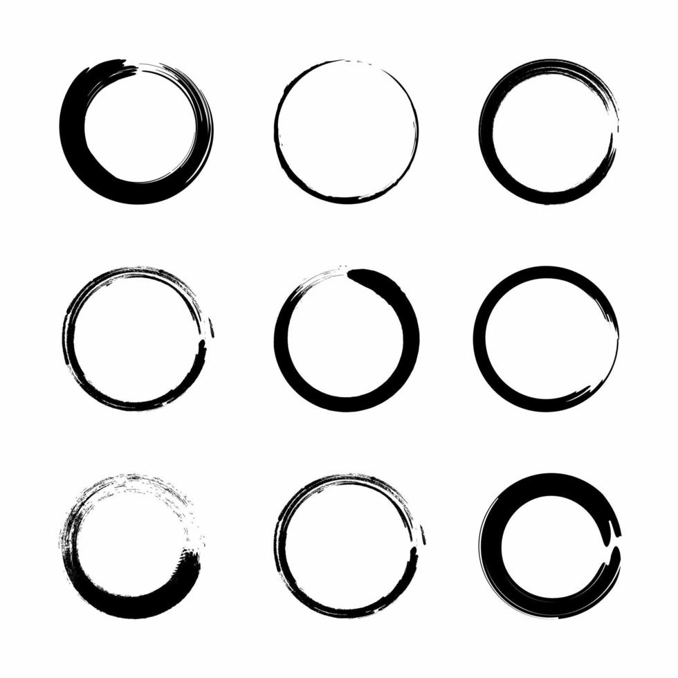 grunge cirkel borstel icoon sjabloon. voorraad vector illustratie.