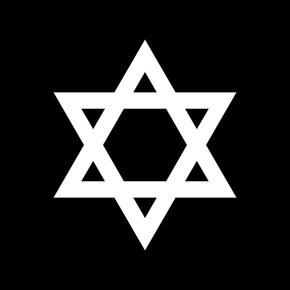 de ster van david is een over het algemeen erkend symbool van beide Joods identiteit en jodendom. vector illustratie