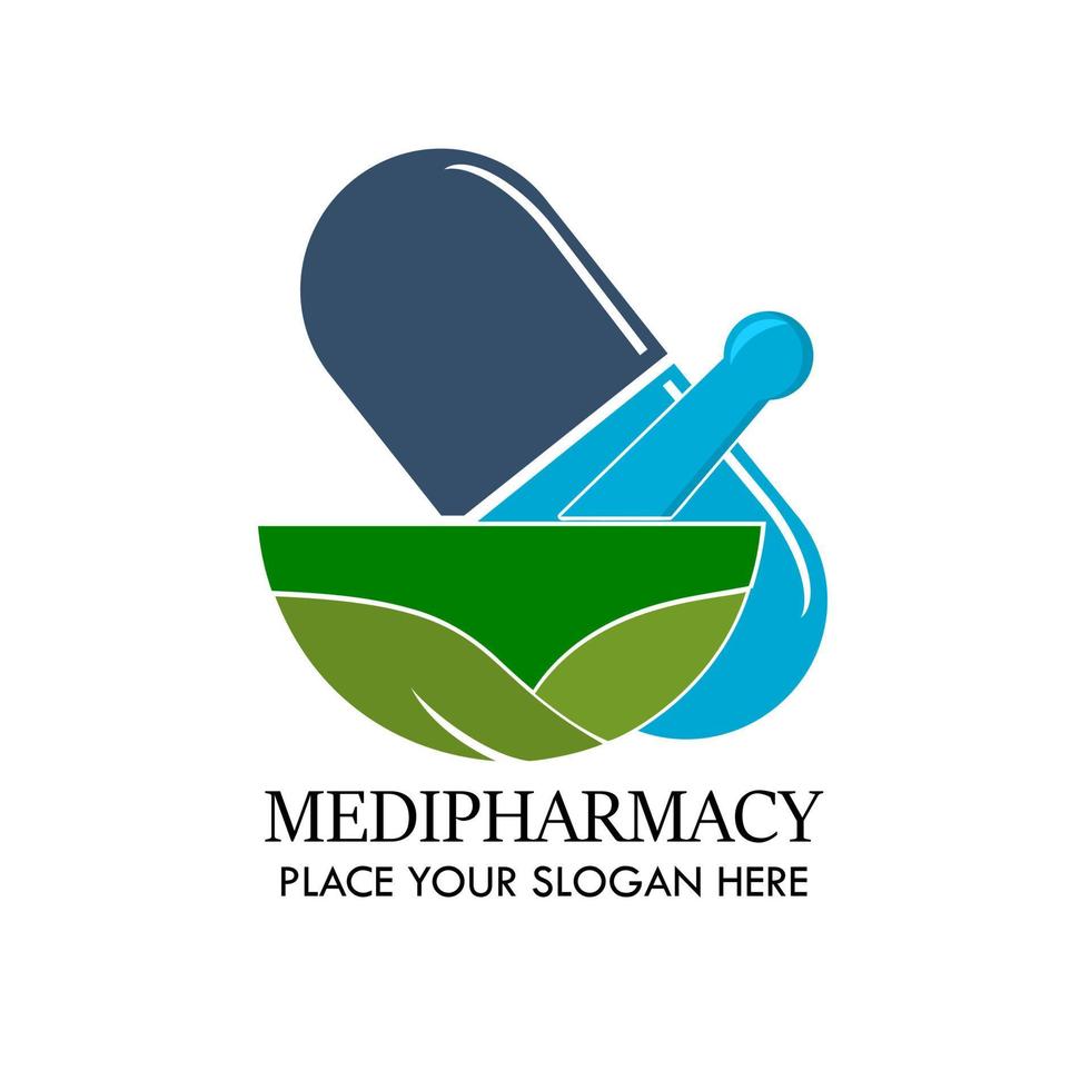 medifarmacie logo ontwerp sjabloon illustratie. deze is mooi zo voor apotheek, medisch, industrieel, opleiding, enz vector