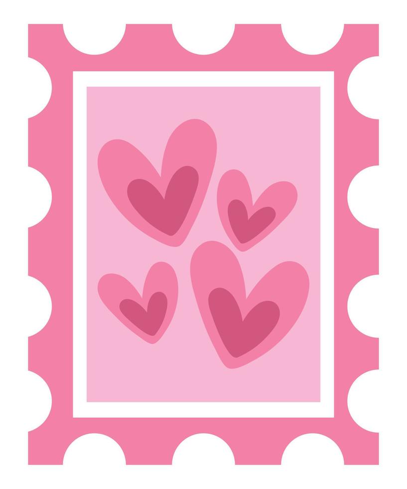 postzegel liefde valentijnsdag dag vector