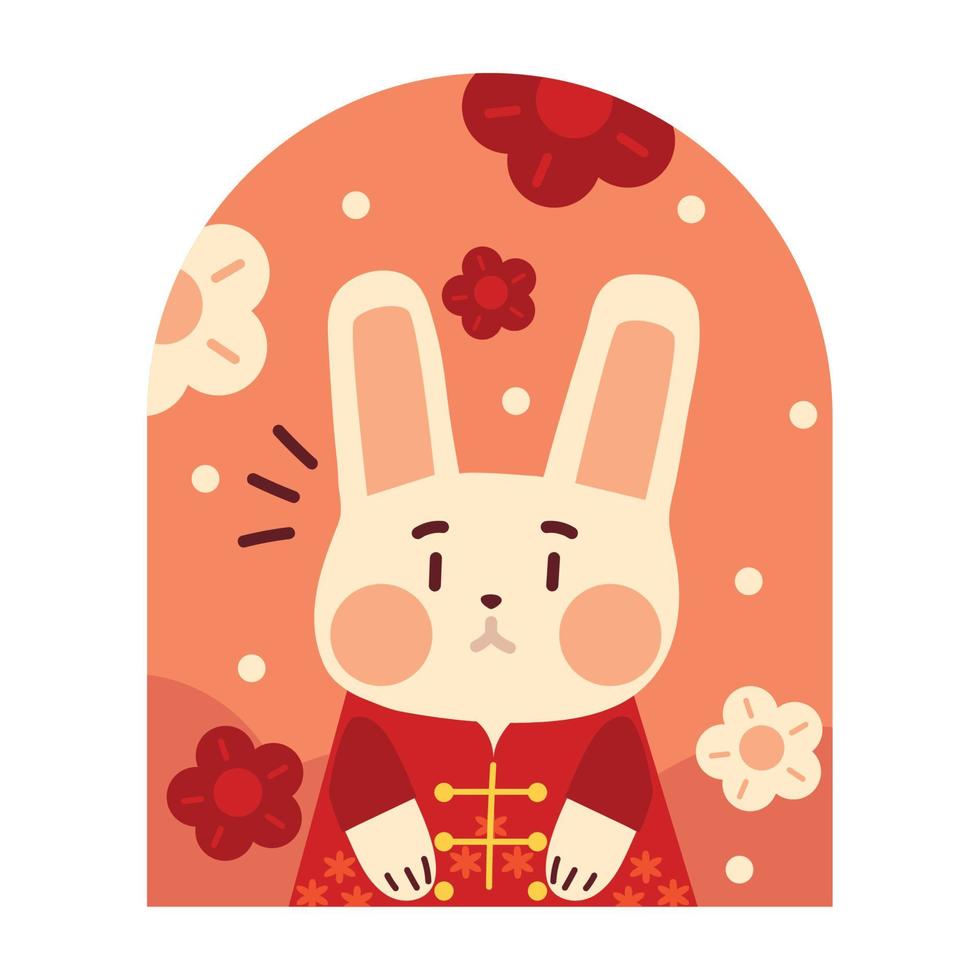 schattig konijn Chinese nieuw jaar vector