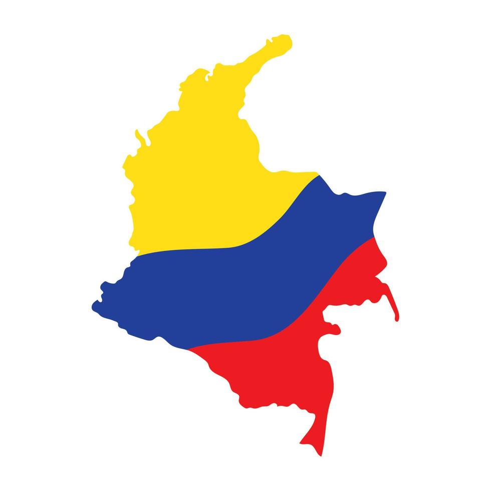 Colombiaanse kaart en vlag vector