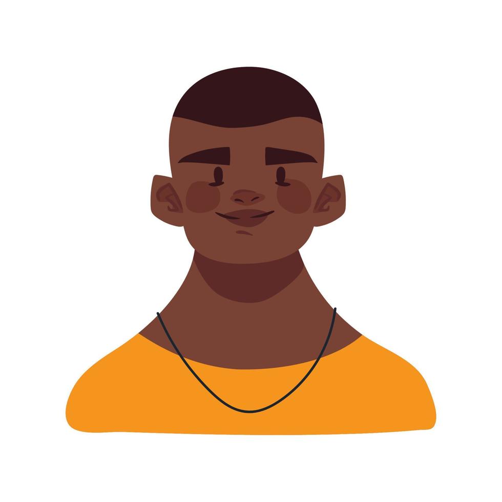 gelukkig afro Mens avatar vector