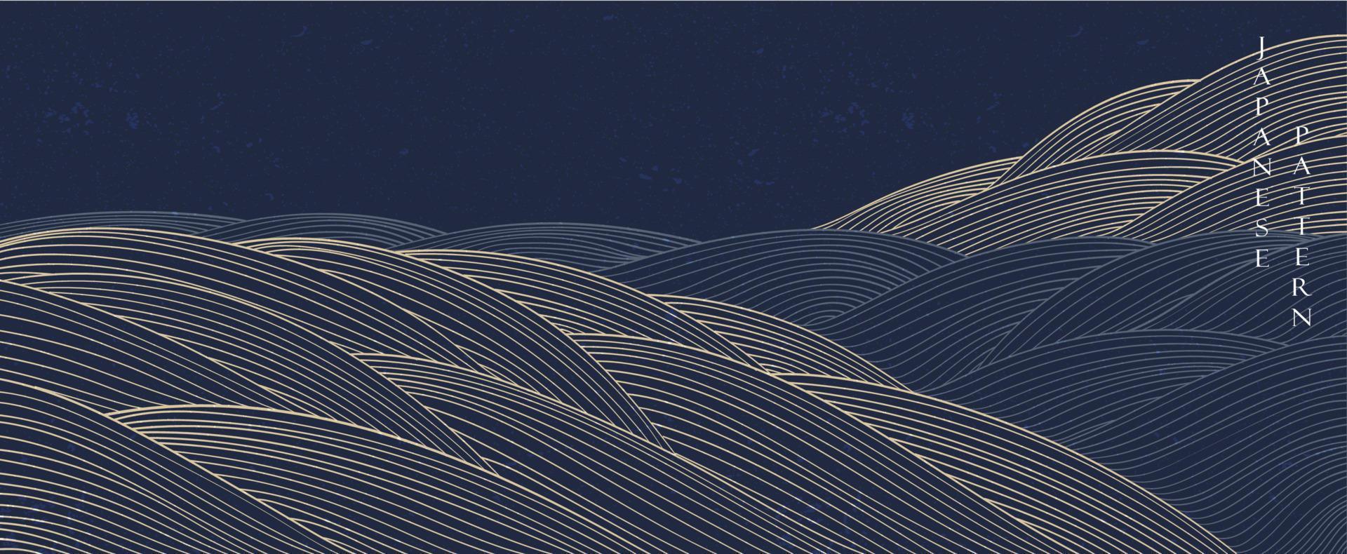 abstract achtergrond in oosters stijl. Chinese nieuw jaar spandoek. lijn patroon met Japans patroon vector. golvend vormen in oosters sjabloon. berg lay-out ontwerp. vector