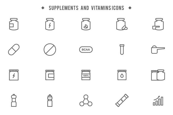 Gratis supplementen en vitaminen vectoren