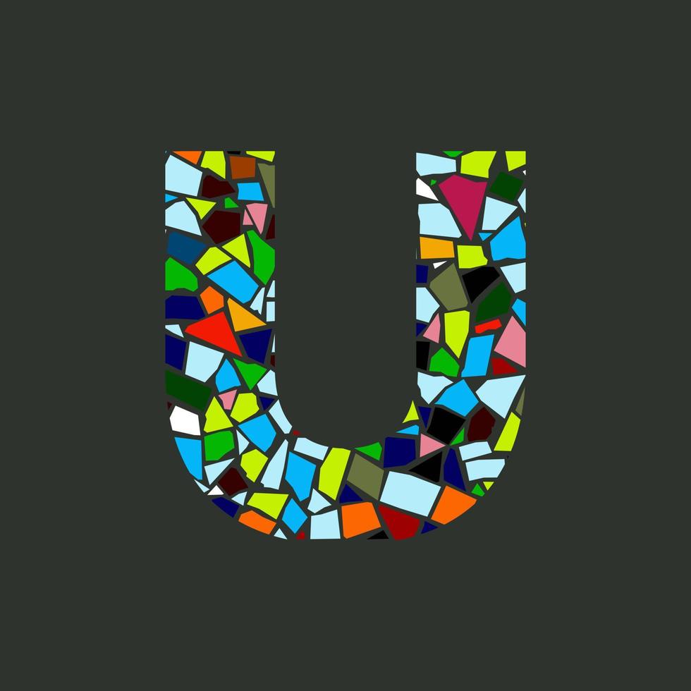 eerste u mozaïek- logo vector