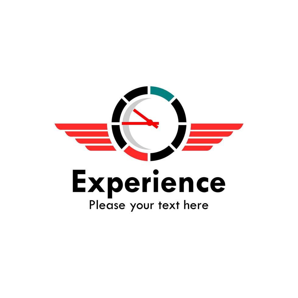 Vleugels en klok ervaring logo ontwerp sjabloon illustratie. vector