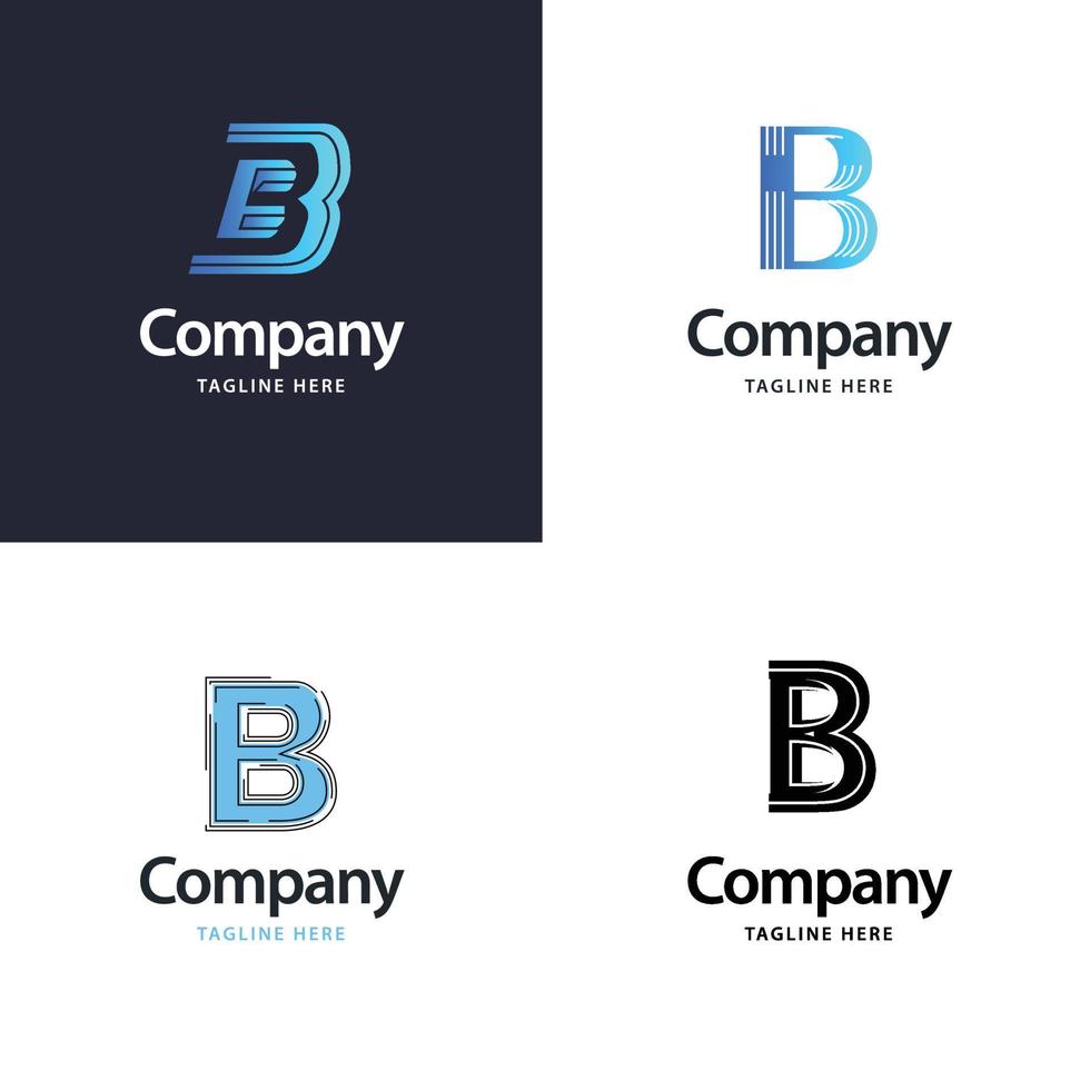 brief b groot logo pak ontwerp creatief modern logos ontwerp voor uw bedrijf vector