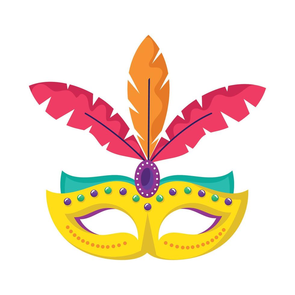 geel mardi gras masker vector