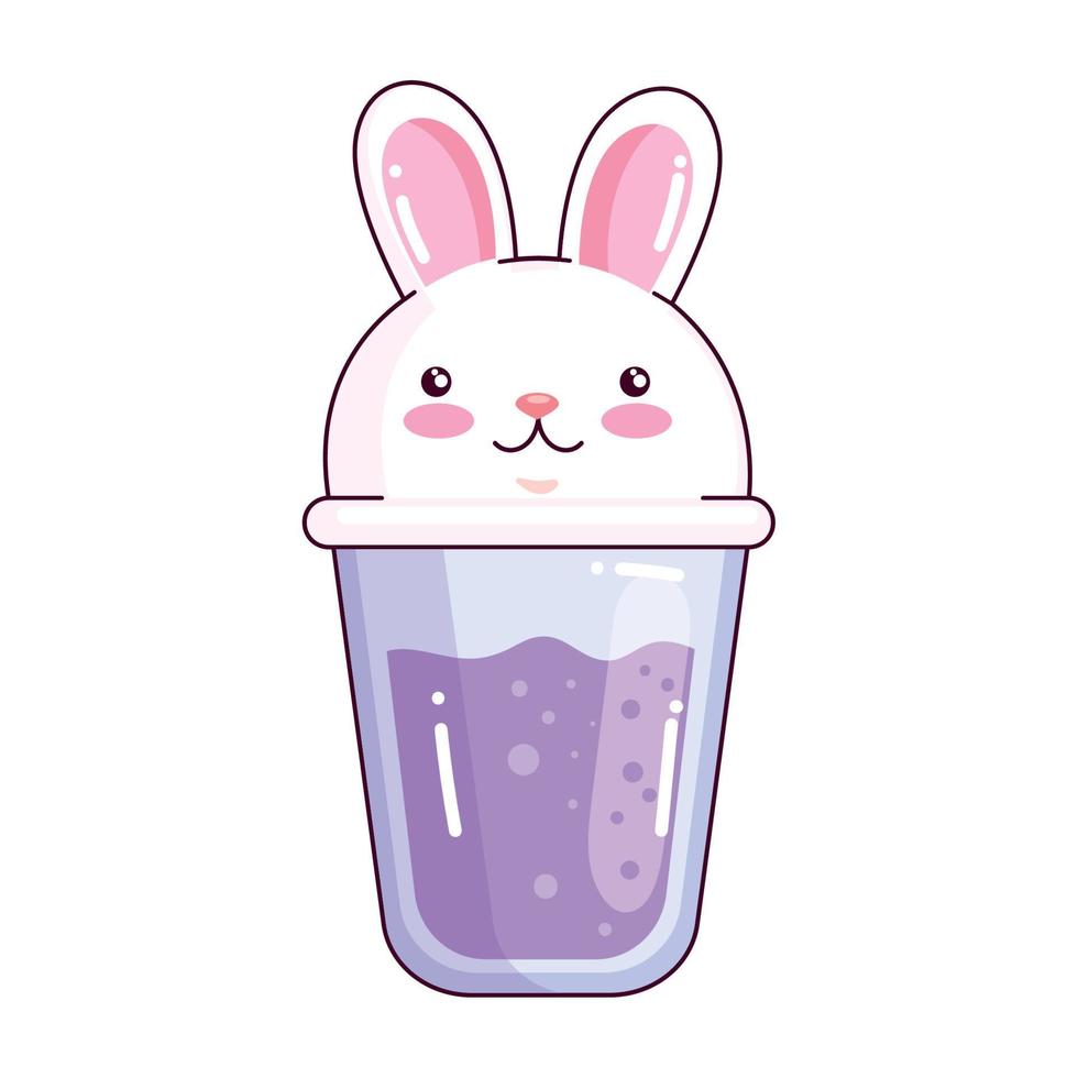 kawaii pot met konijn vector