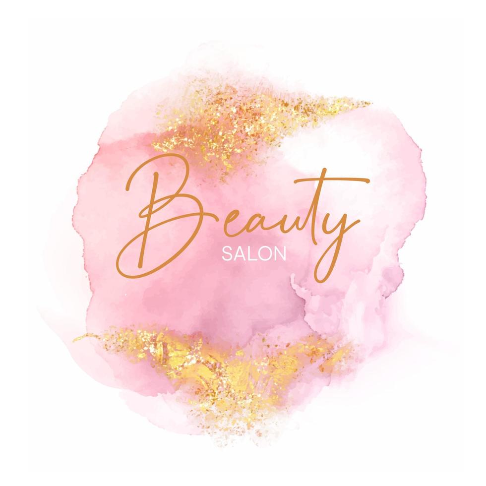 elegant goud en roze logo ontwerp vector