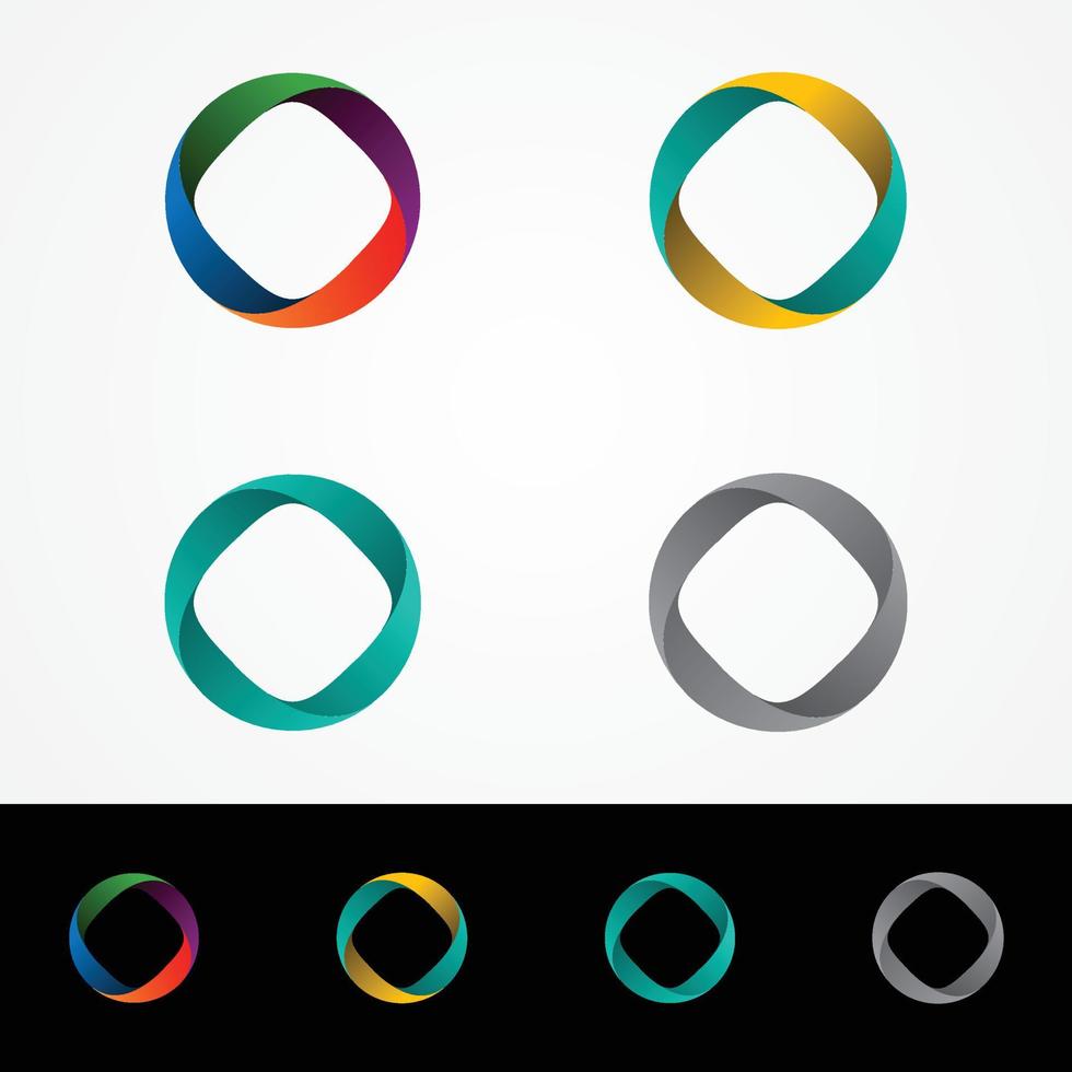technologie baan web ringen logo ontwerp vector