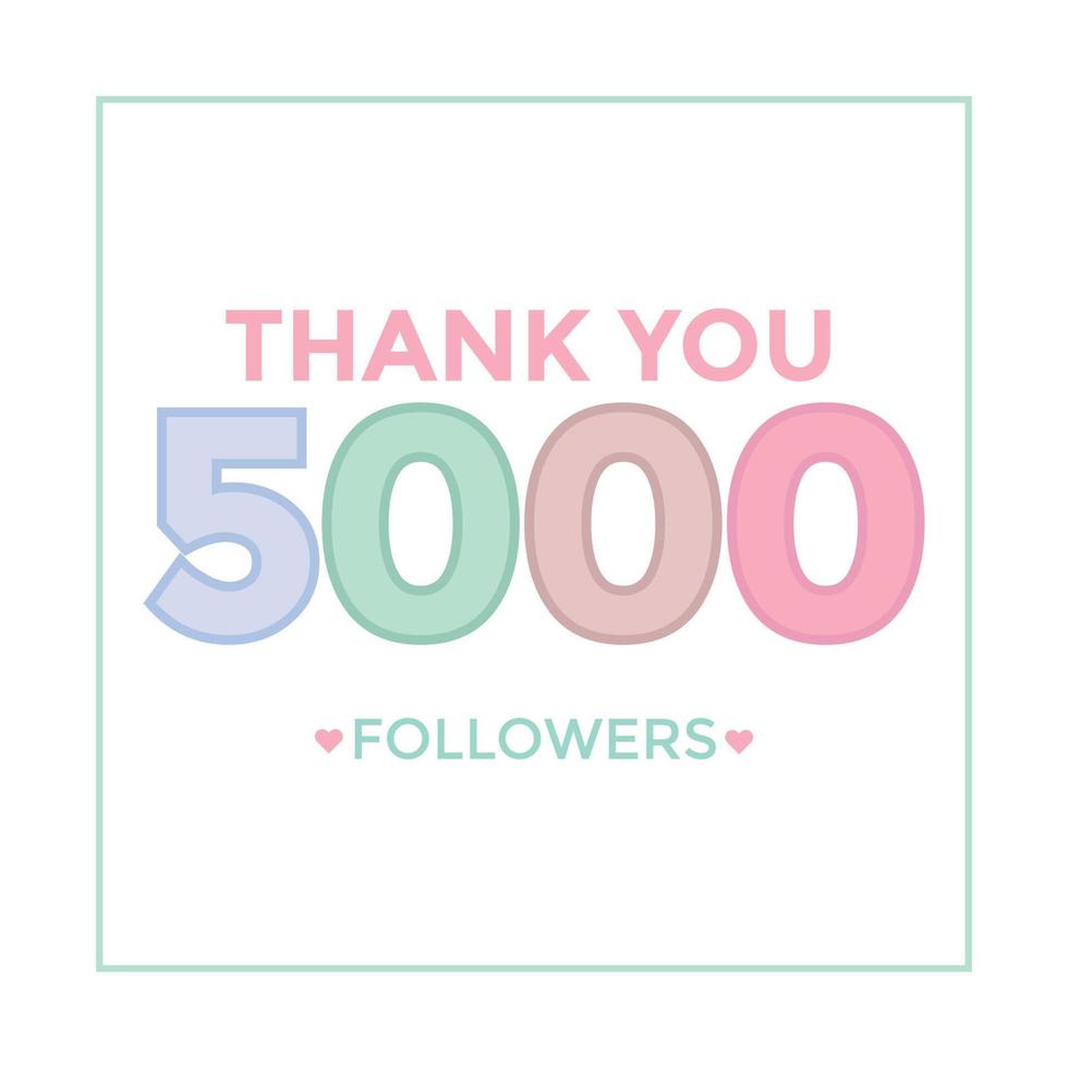 gebruiker dank u vieren van 5000 abonnees en volgers. 5k volgers dank u vector