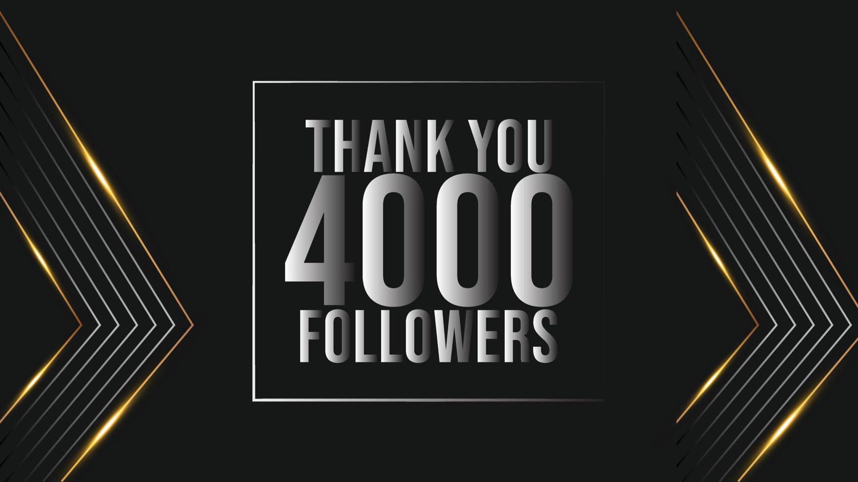 viering 4000 abonnees sjabloon voor sociaal media. 4k volgers dank u vector