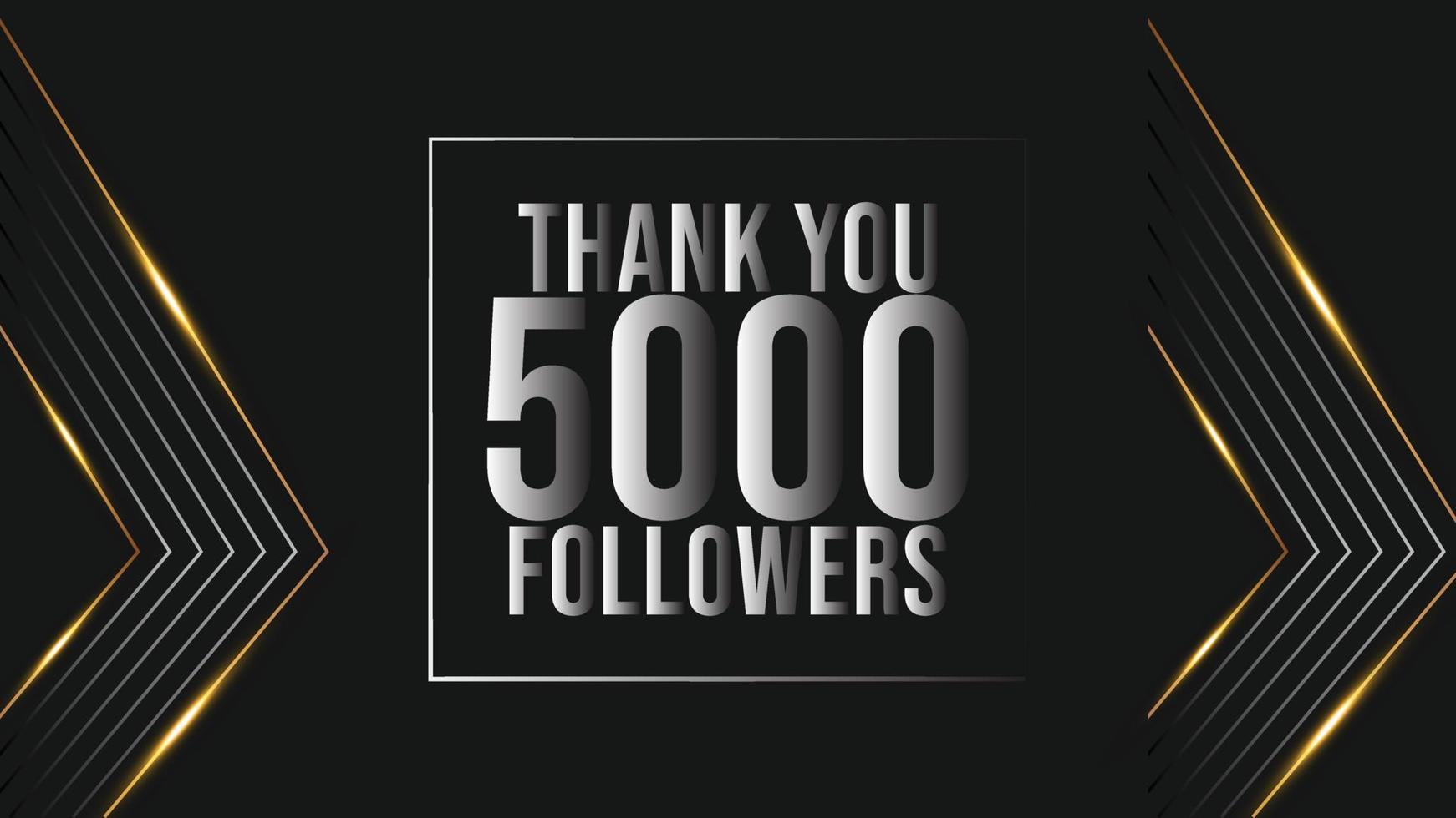 viering 5000 abonnees sjabloon voor sociaal media. 5k volgers dank u vector