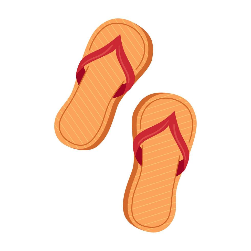 oranje teenslippers vector