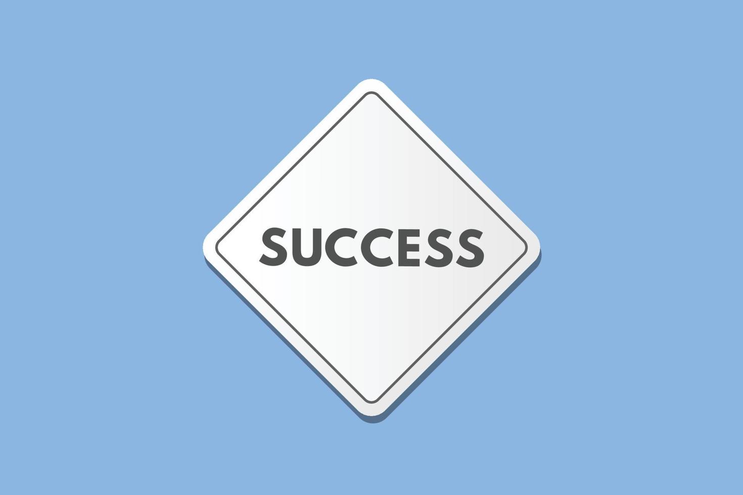 succes tekst knop. succes teken icoon etiket sticker web toetsen vector
