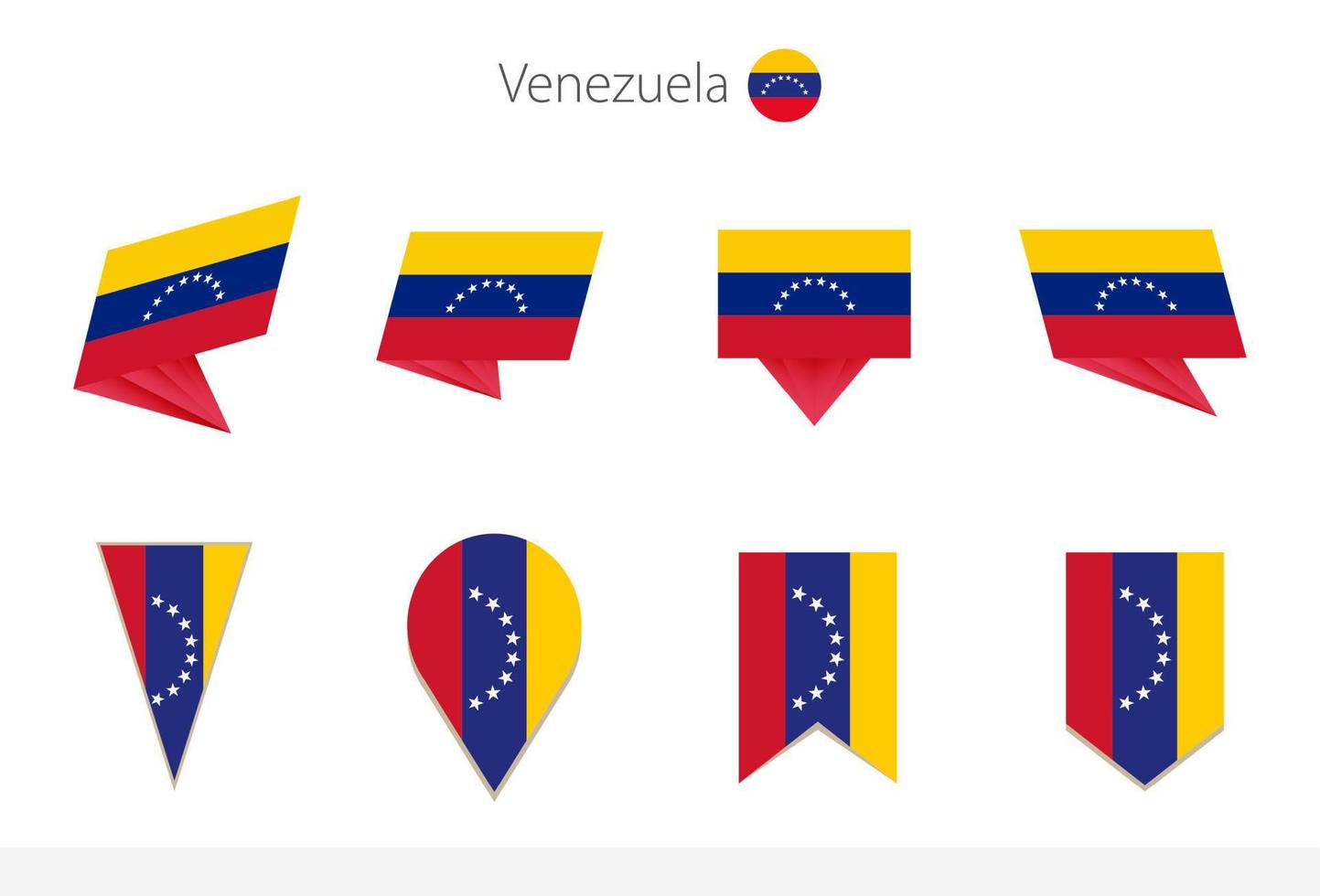 Venezuela nationaal vlag verzameling, acht versies van Venezuela vector vlaggen.