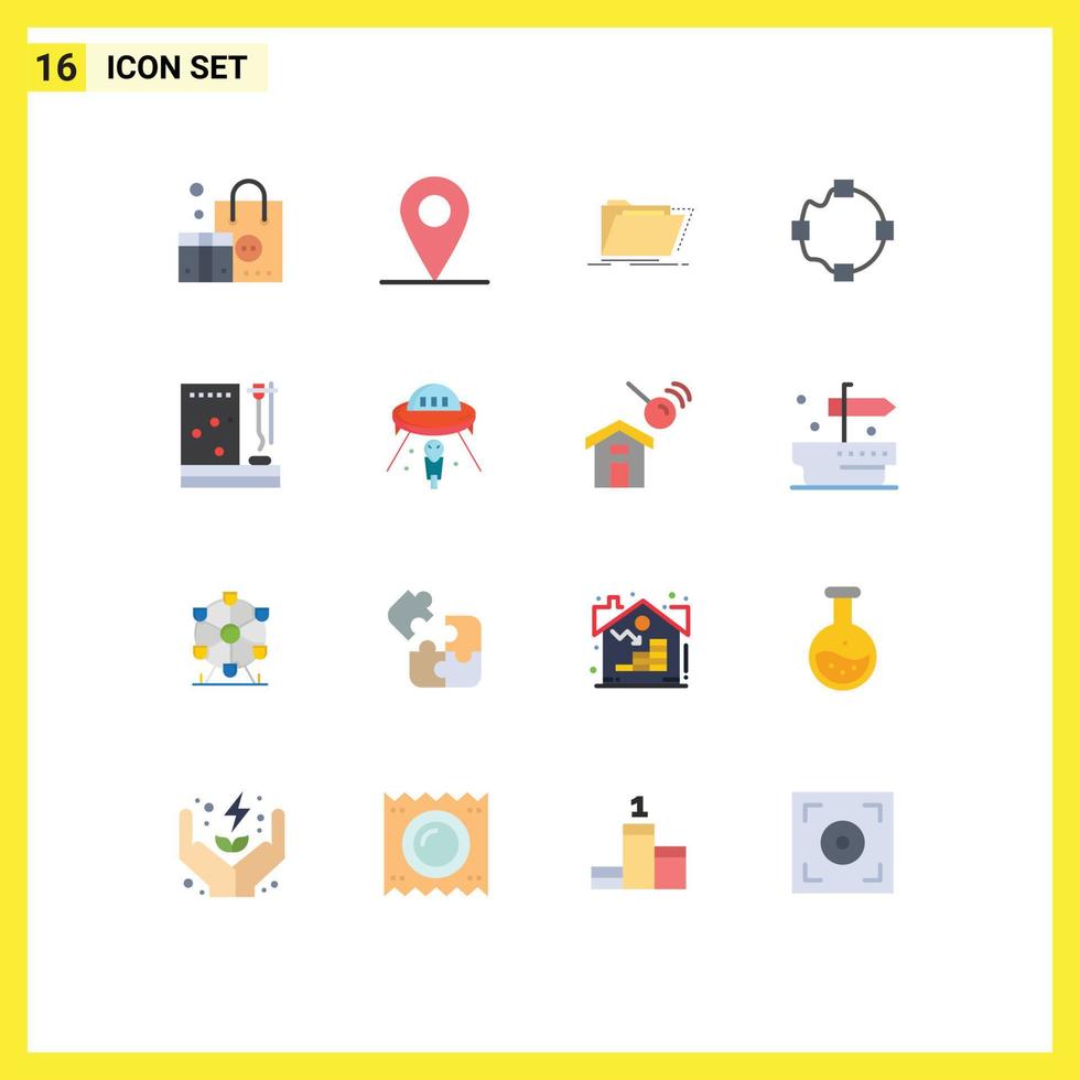 pictogram reeks van 16 gemakkelijk vlak kleuren van kamer ziekenhuis directory bloed points bewerkbare pak van creatief vector ontwerp elementen