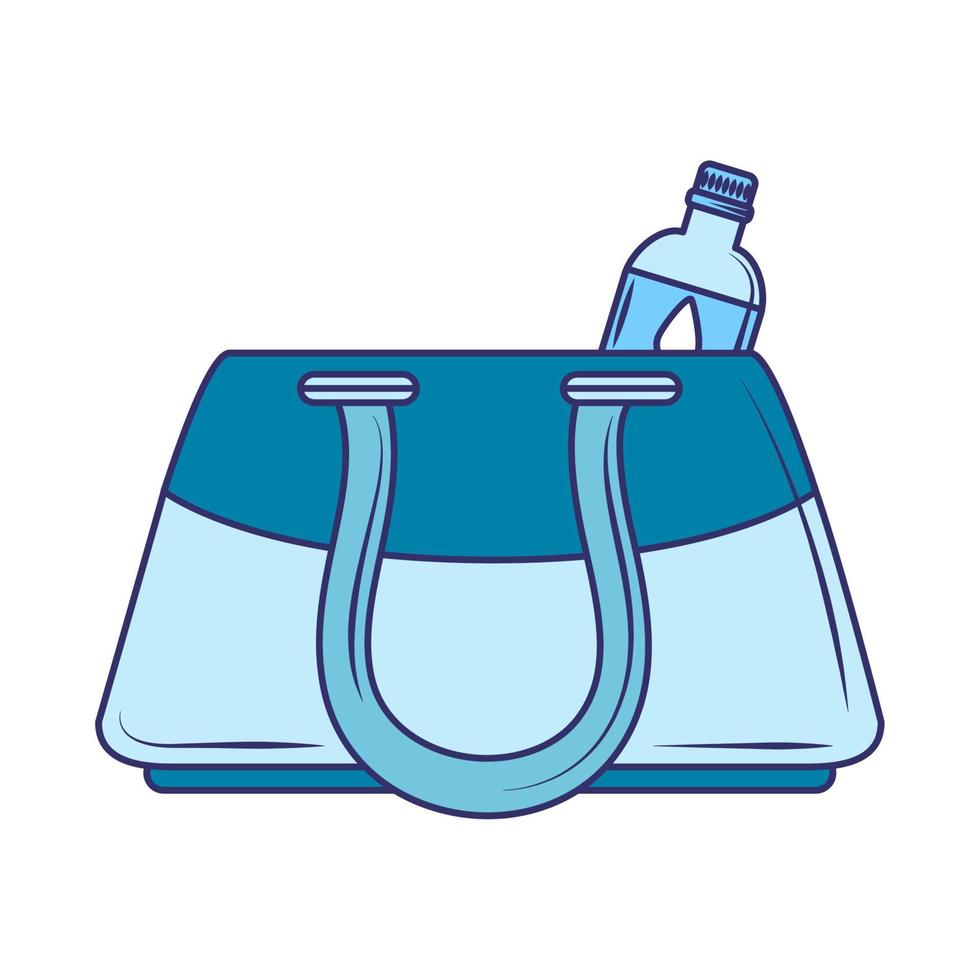 geschiktheid zak en water fles vector
