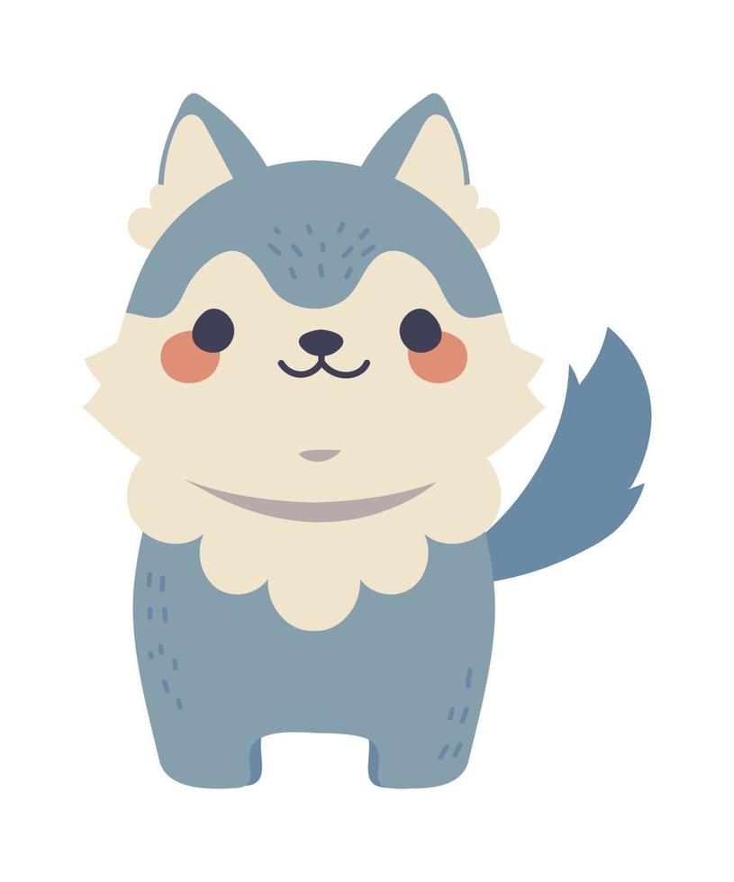 wolf kawaii dier vector