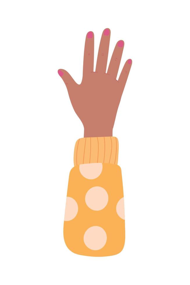 vrouwelijke hand omhoog vector