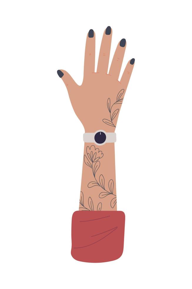 vrouw hand- met tatoeëren vector