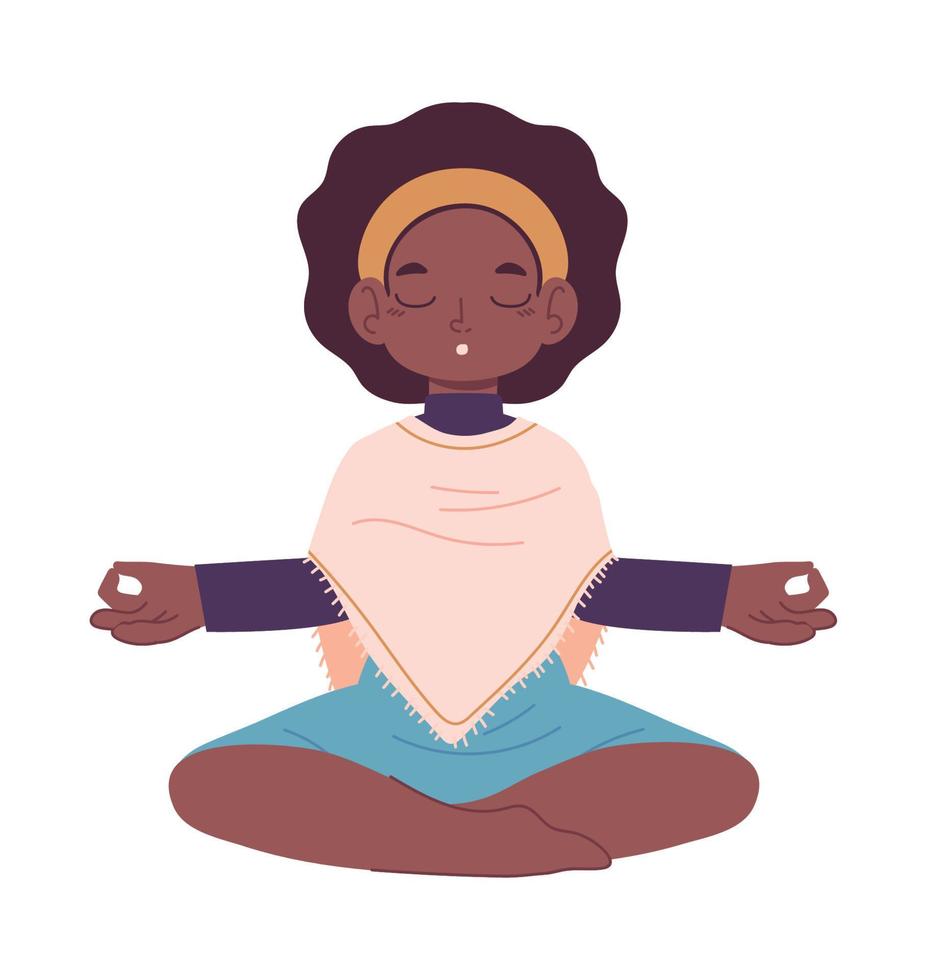 meisje in lotus praktijken meditatie vector