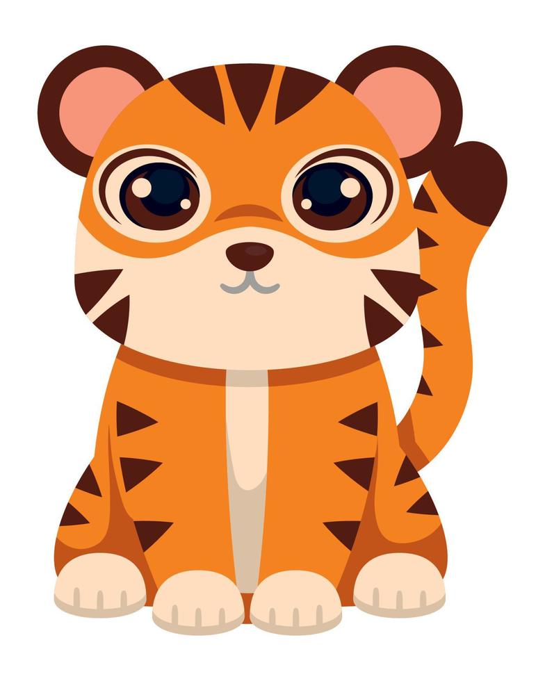 tijger schattig dier vector