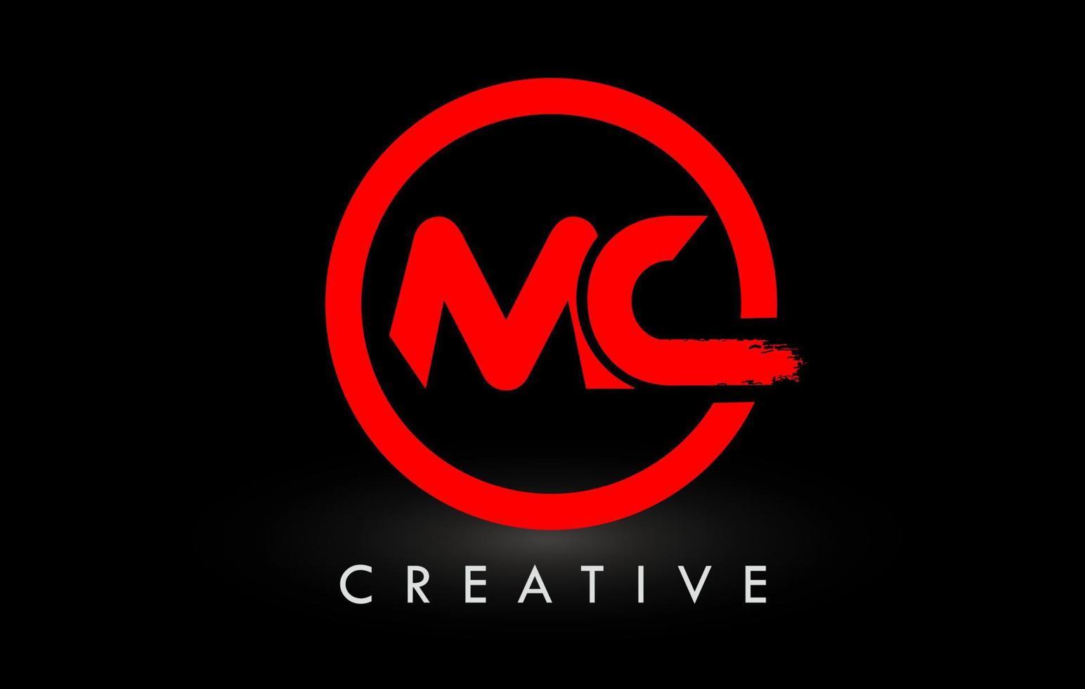 rood mc borstel brief logo ontwerp. creatief geborsteld brieven icoon logo. vector