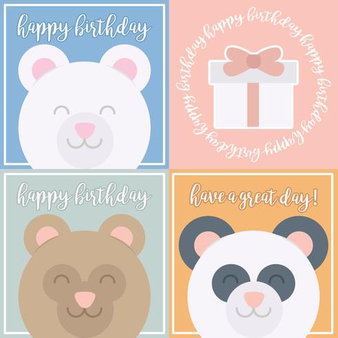 Vector Cute Bear verjaardagskaarten