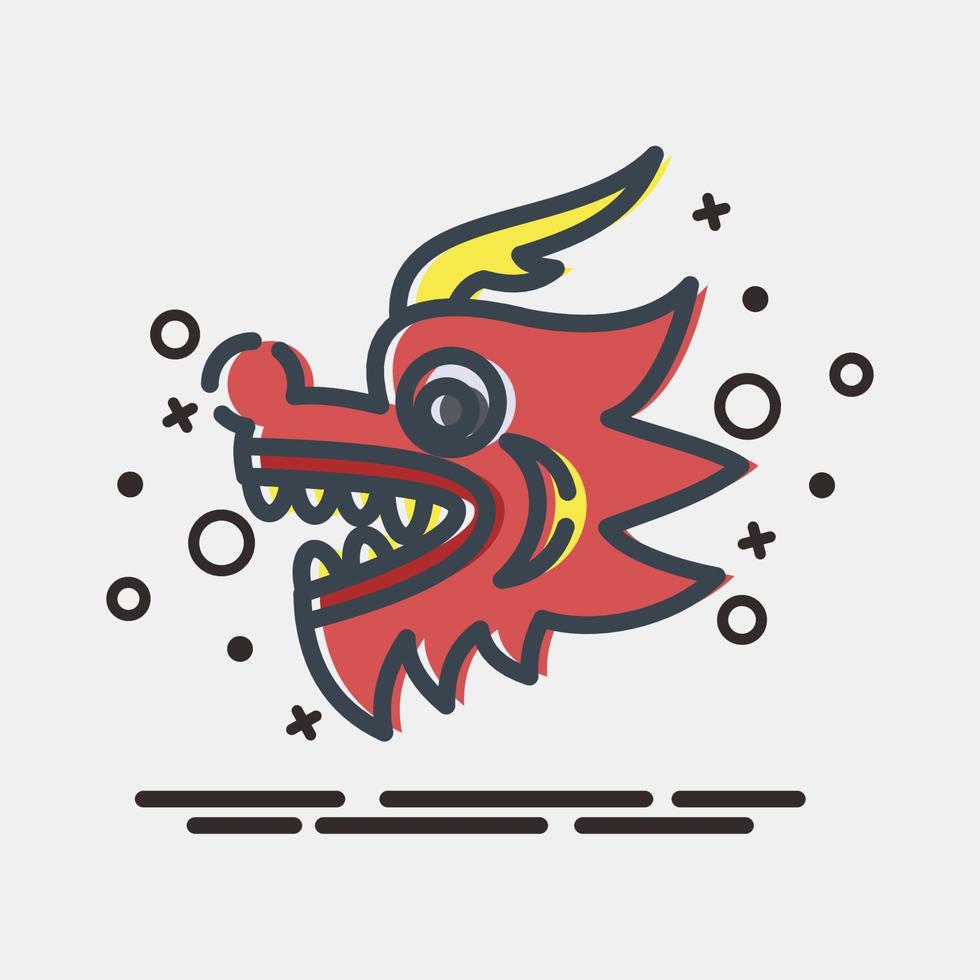 icoon Chinese draak. Chinese nieuw jaar viering elementen. pictogrammen in mbe stijl. mooi zo voor afdrukken, affiches, logo, partij decoratie, groet kaart, enz. vector