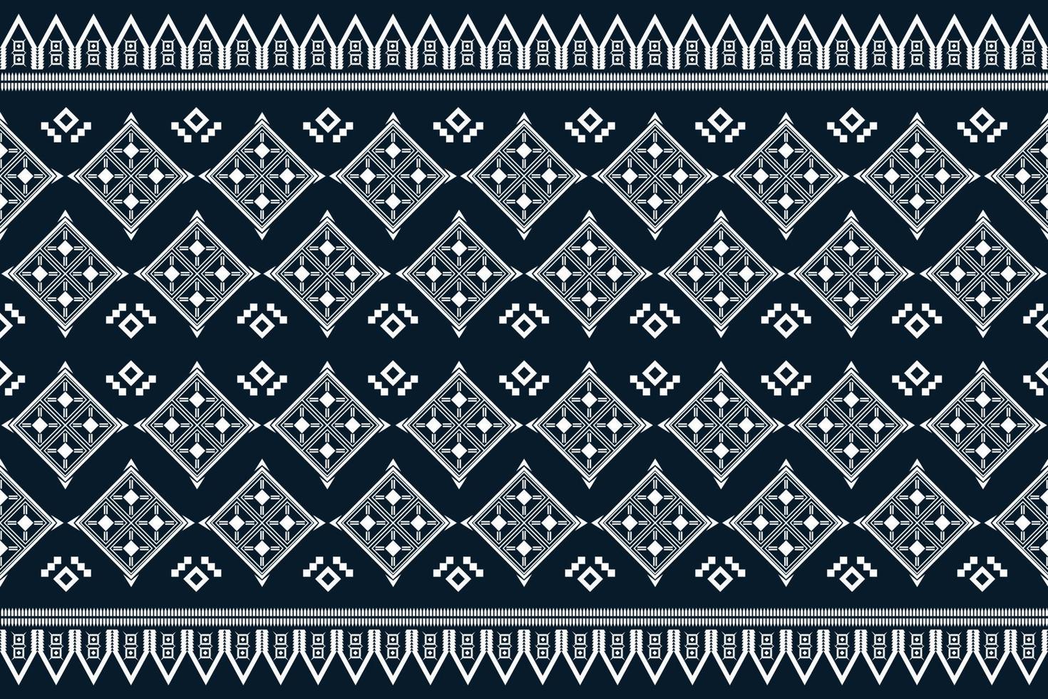 etnisch kleding stof patroon meetkundig stijl. sarong aztec etnisch oosters patroon traditioneel donker marine blauw achtergrond. abstract,vector,illustratie. gebruik voor textuur,kleding,verpakking,decoratie,tapijt. vector