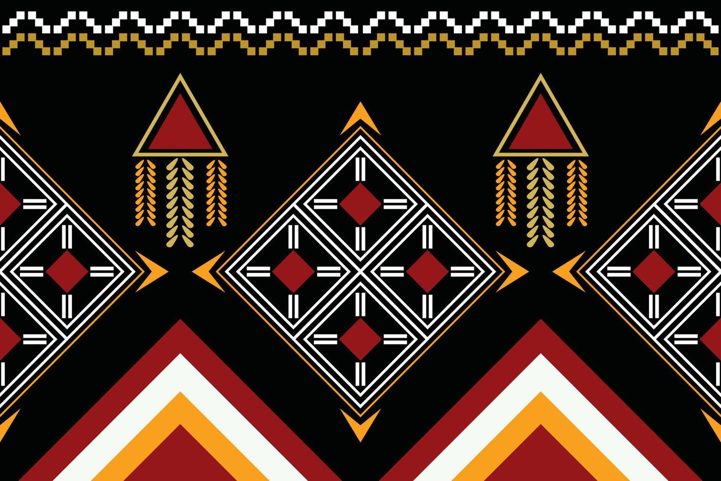 etnisch kleding stof patroon meetkundig stijl. sarong aztec etnisch oosters patroon traditioneel donker zwart achtergrond. abstract,vector,illustratie. gebruik voor textuur,kleding,verpakking,decoratie,tapijt. vector